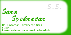 sara szekretar business card